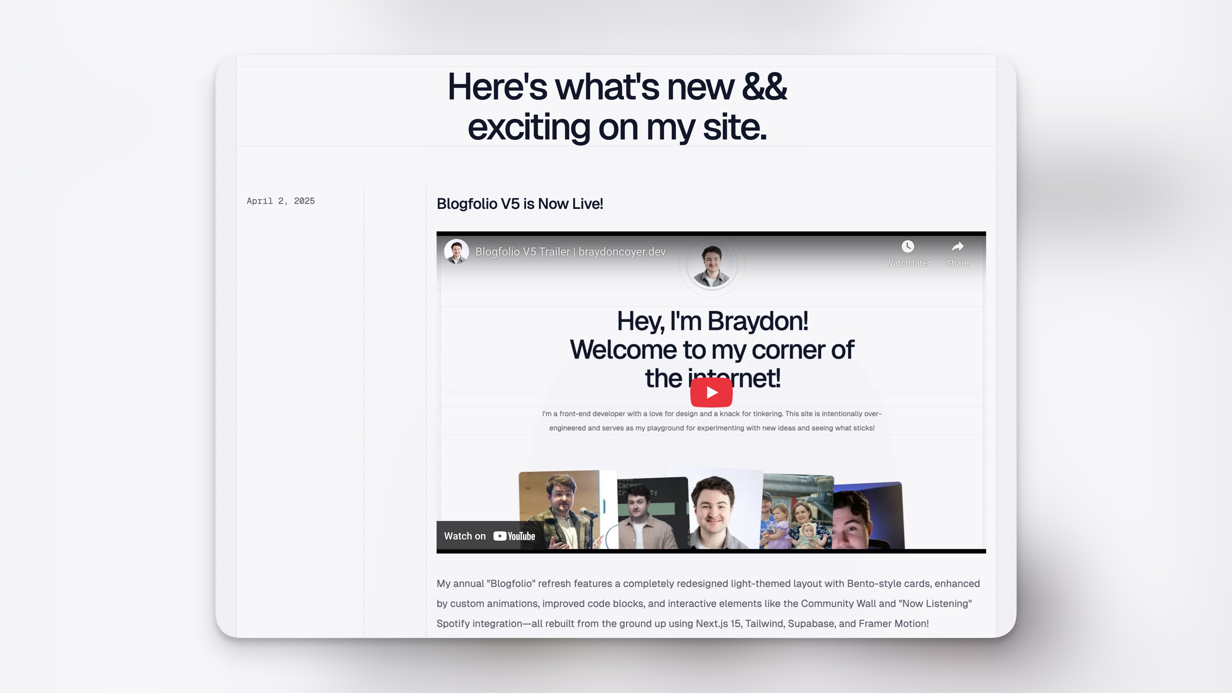 What has changed on my site