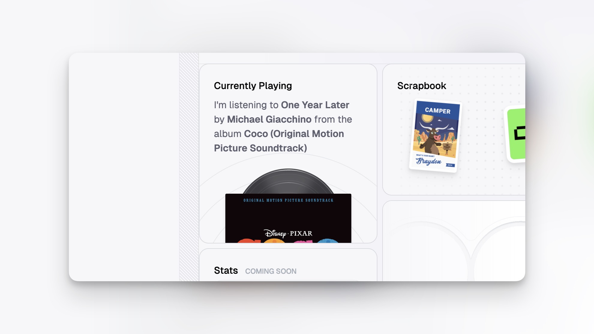 A live account of what I'm listening to